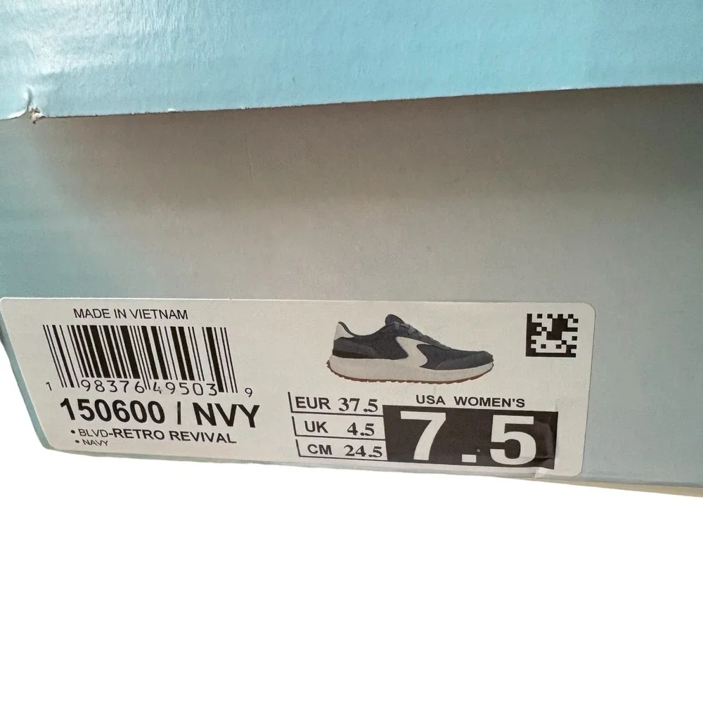 Skechers Air-Cooled Memory Foam Slate Blue Suede Mesh Athletic Sneakers